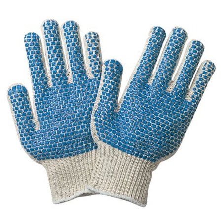 Bsc Preferred PVC Blue Dot Knit Gloves - Small, 12PK BUY00441286
